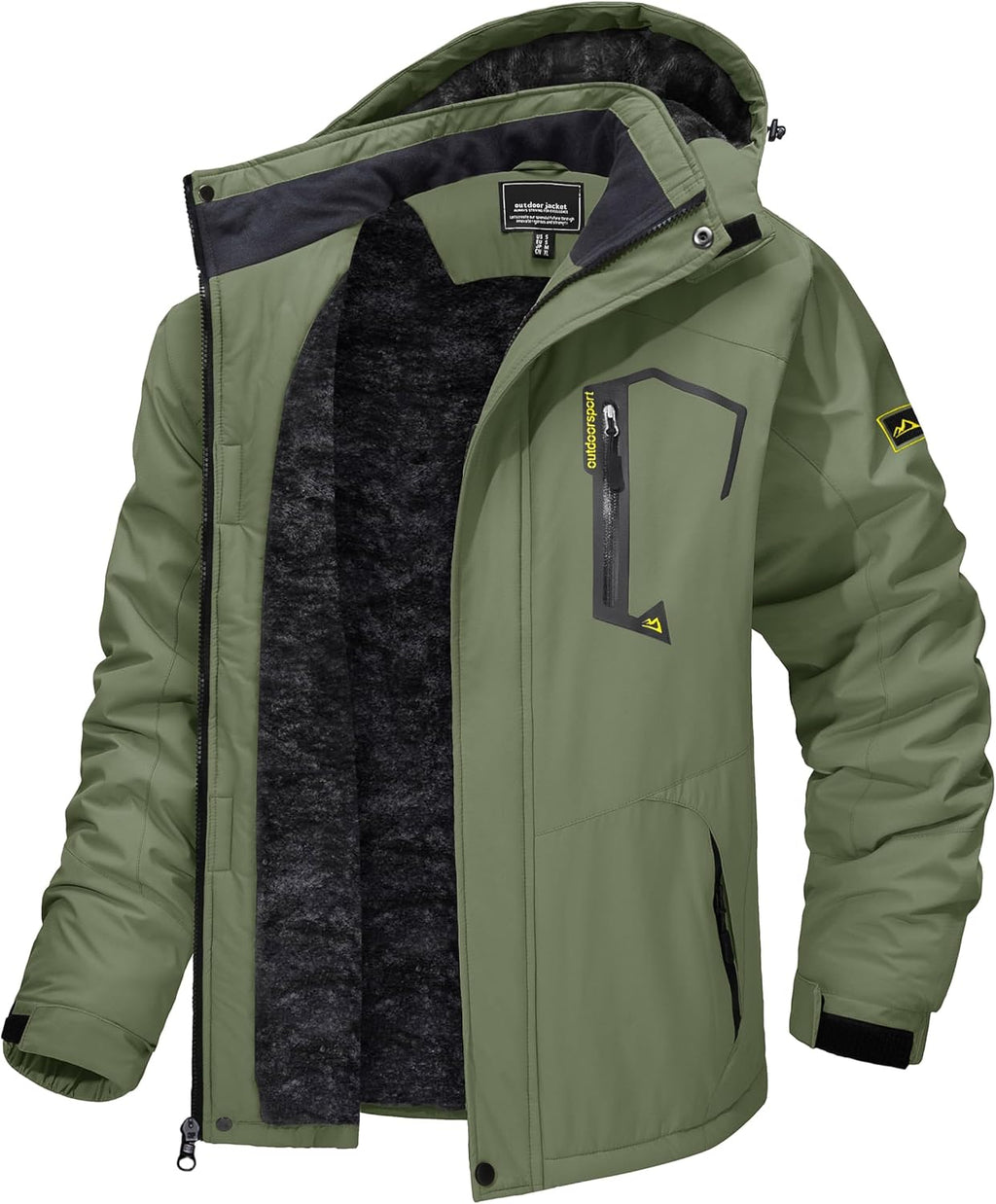 TACVASEN Men's Winter Skiing Jackets Water Resistant Fleece Coats Insulated Thermal Snowboard Jacket Parka Raincoat with Hood