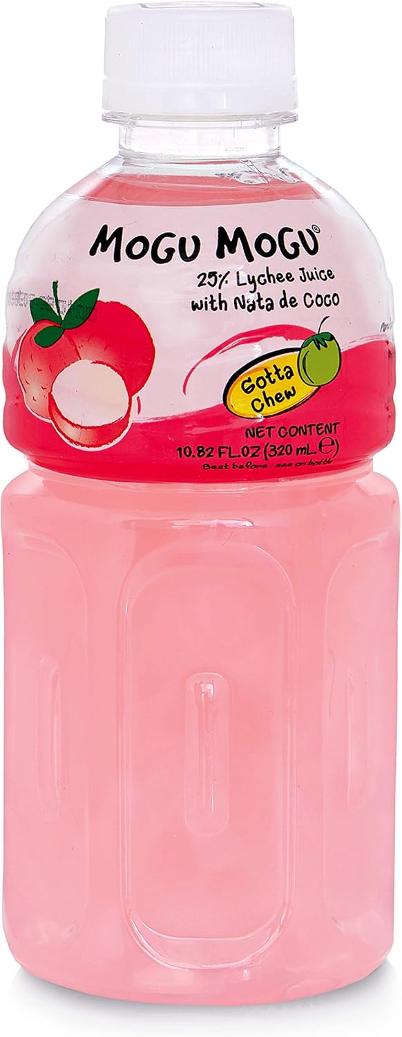 Mogu Mogu Fruit Juice with Nata De Coco, 10.82 oz (Pack of 24) (Lychee)
