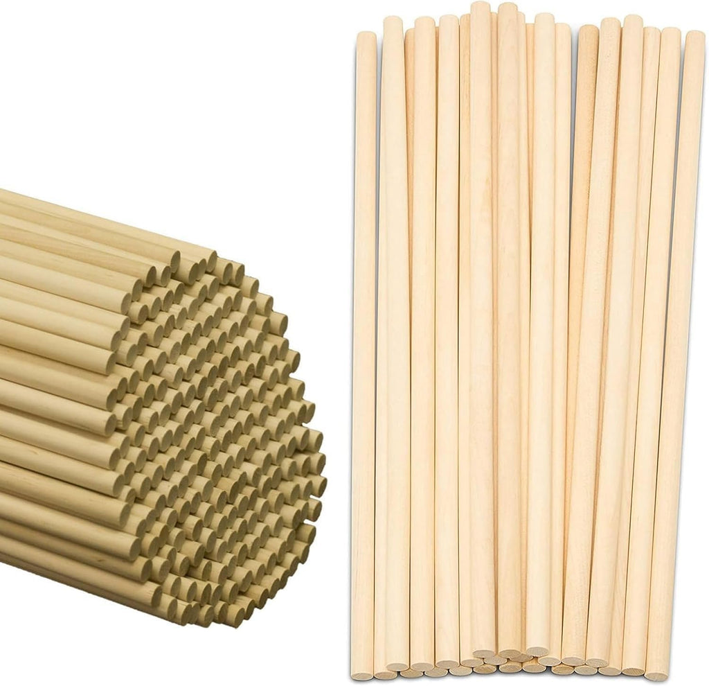 Perfectware Wooden Lollipop Sticks, 1/4 Inch x 12 Inch, Craft Dowels, 50 Count