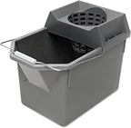 Rubbermaid Commercial Products, 15-Quart Lightweght Pail/Mop Bucket with Mop Strainer/Wringer Combo, Gray, Heavy Duty Mopping/Cleaning for Professional/Janitorial Use
