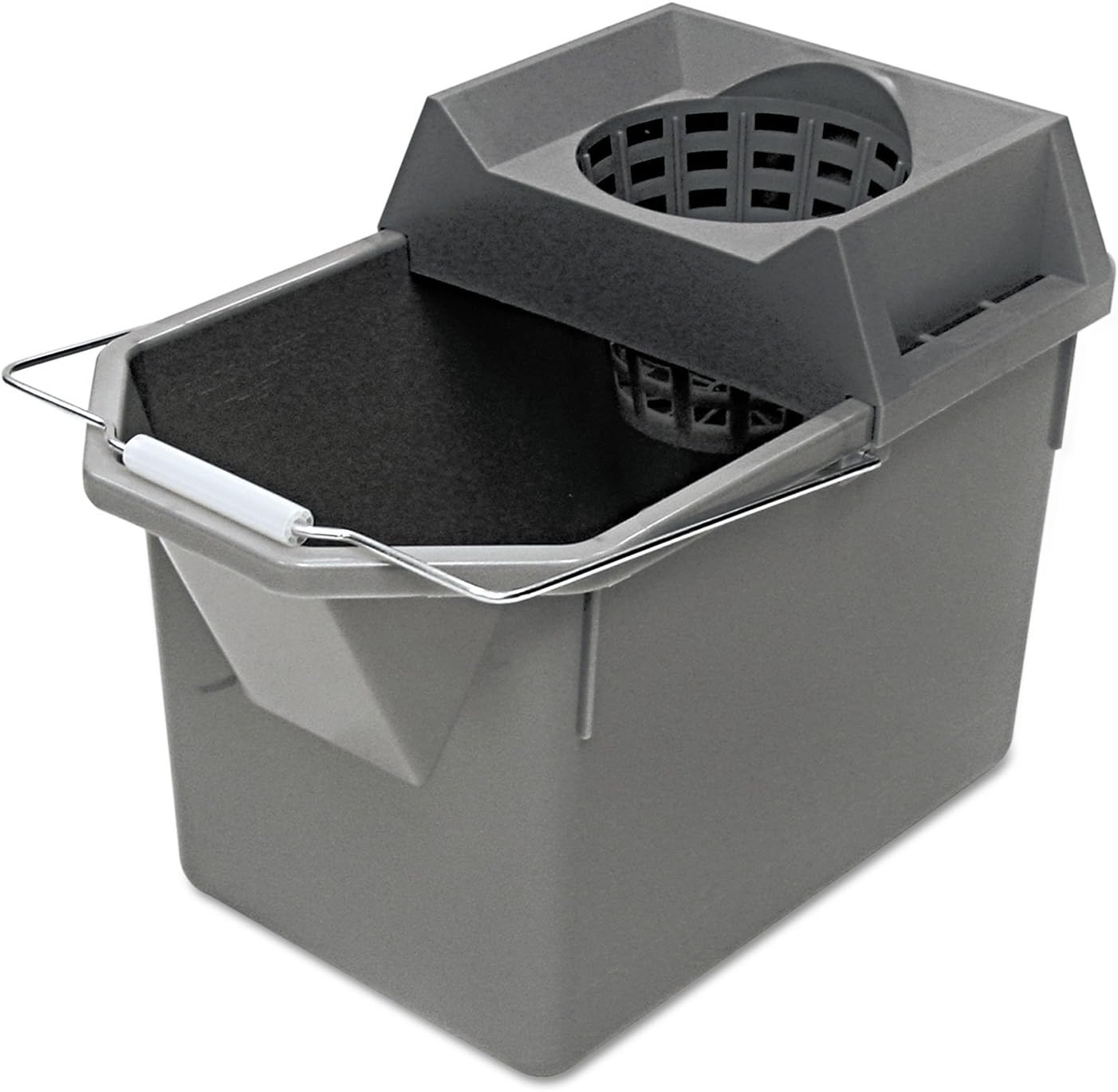 Rubbermaid Commercial Products, 15-Quart Lightweght Pail/Mop Bucket with Mop Strainer/Wringer Combo, Gray, Heavy Duty Mopping/Cleaning for Professional/Janitorial Use