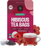 FGO Organic Hibiscus Tea, 100 Count, Eco-Conscious Tea Bags, Caffeine Free, Packaging May Vary (Pack of 1)