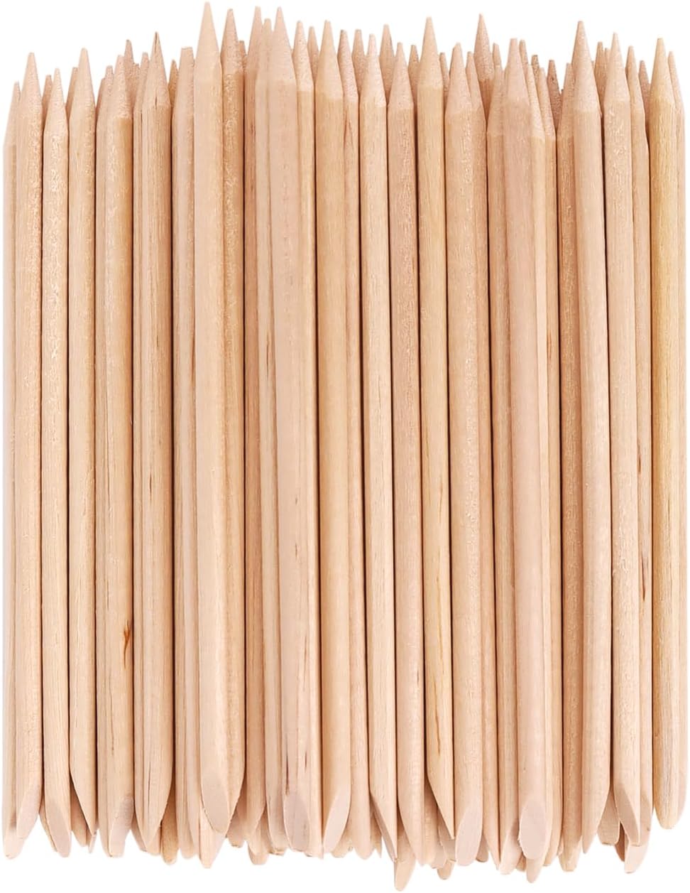 100PCS Orange Wood Nail Sticks, 4.5 Inch Wooden Cuticle Pusher and Remover Set, Dual-Headed Manicure Tools for Home and Salon