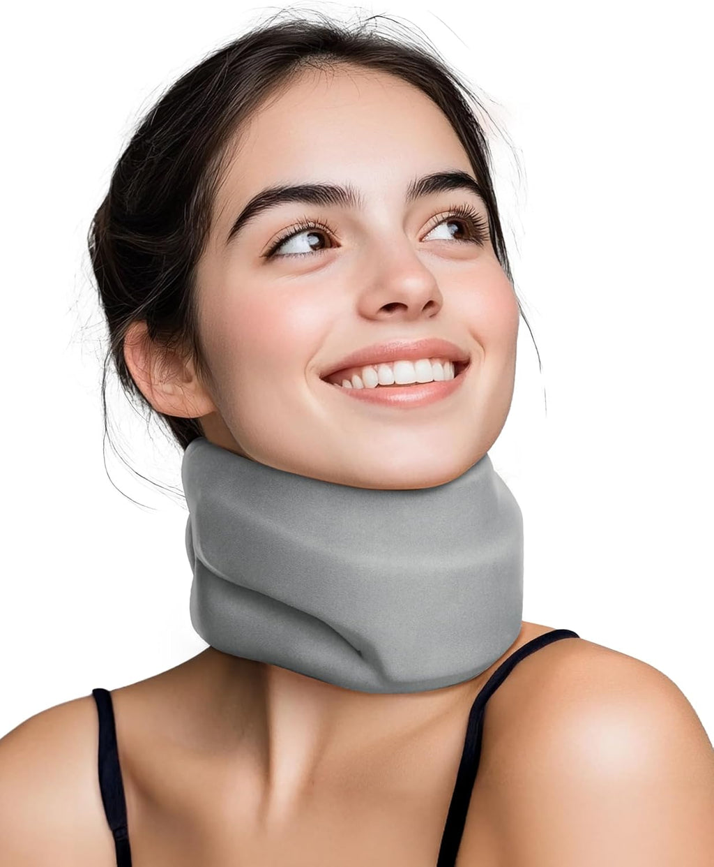 Neck Brace Cervical Collar - Neck Support Brace for Sleeping, Soft Foam Wraps Keep Vertebrae Stable and Aligned for Relief of Cervical Spine Pressure Gray Small(10.6-12.6 Inch)