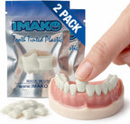 Imako Tooth Tinted Plastic – Moldable Temporary Fake Tooth for Missing Teeth, Chips & Gaps - Natural Color - Made in USA - 2 Pack
