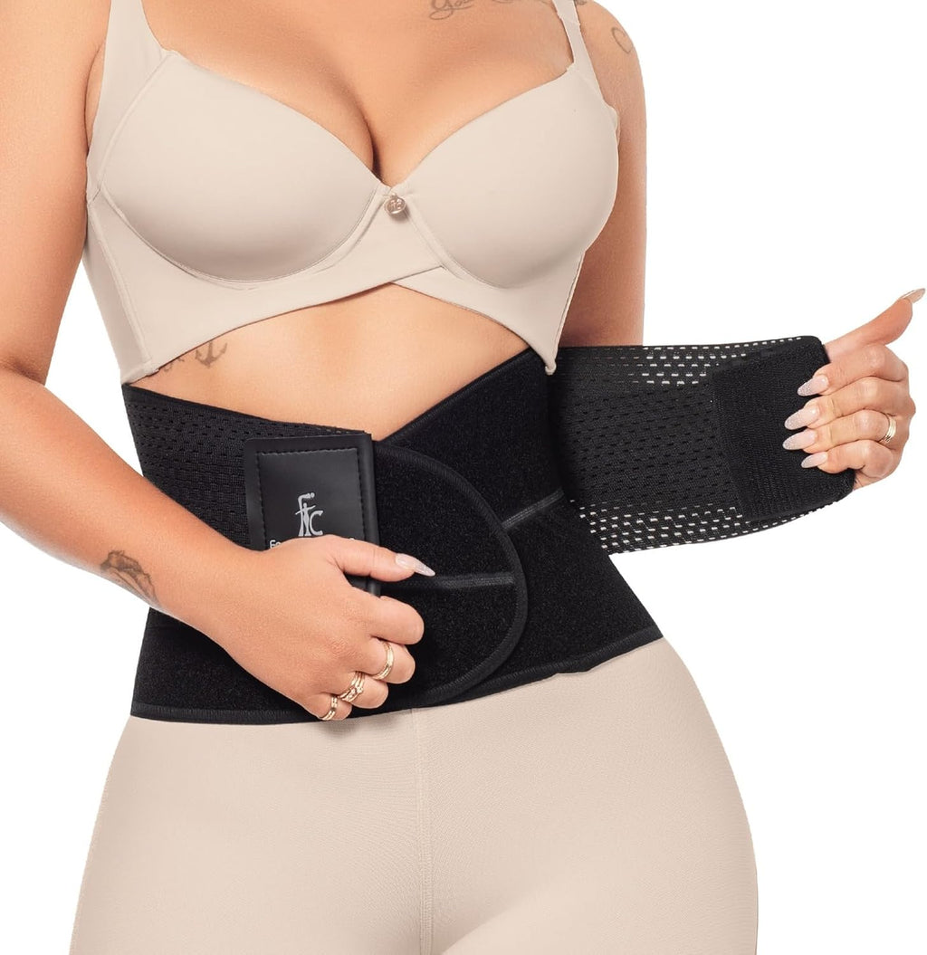 Forma Tu Cuerpo Waist Trainer Neoprene Black Belt - Adjustable Lumbar Support Belt for Workout, Back Support for Men & Women