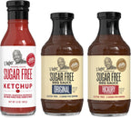 G Hughes Sugar Free, BBQ Sauces & Ketchup Bundle - Original Sugar Free BBQ Sauce - 18 Oz, Hickory BBQ Suace - 18 Oz, Sugar Free Ketchup - 13 Oz - Ketchup, Low Calorie Barbecue Sauce (3 Pack)