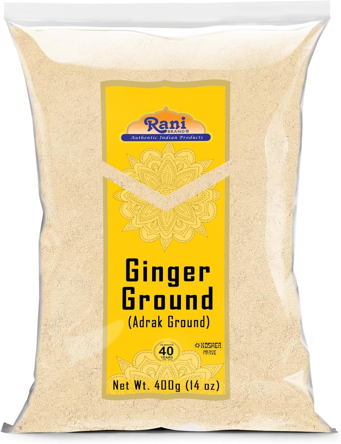 Rani Ginger (Adarak) Powder Ground, Spice 14oz (400g) ~ All Natural | Vegan | Gluten Friendly | NON-GMO | Kosher | Indian Origin