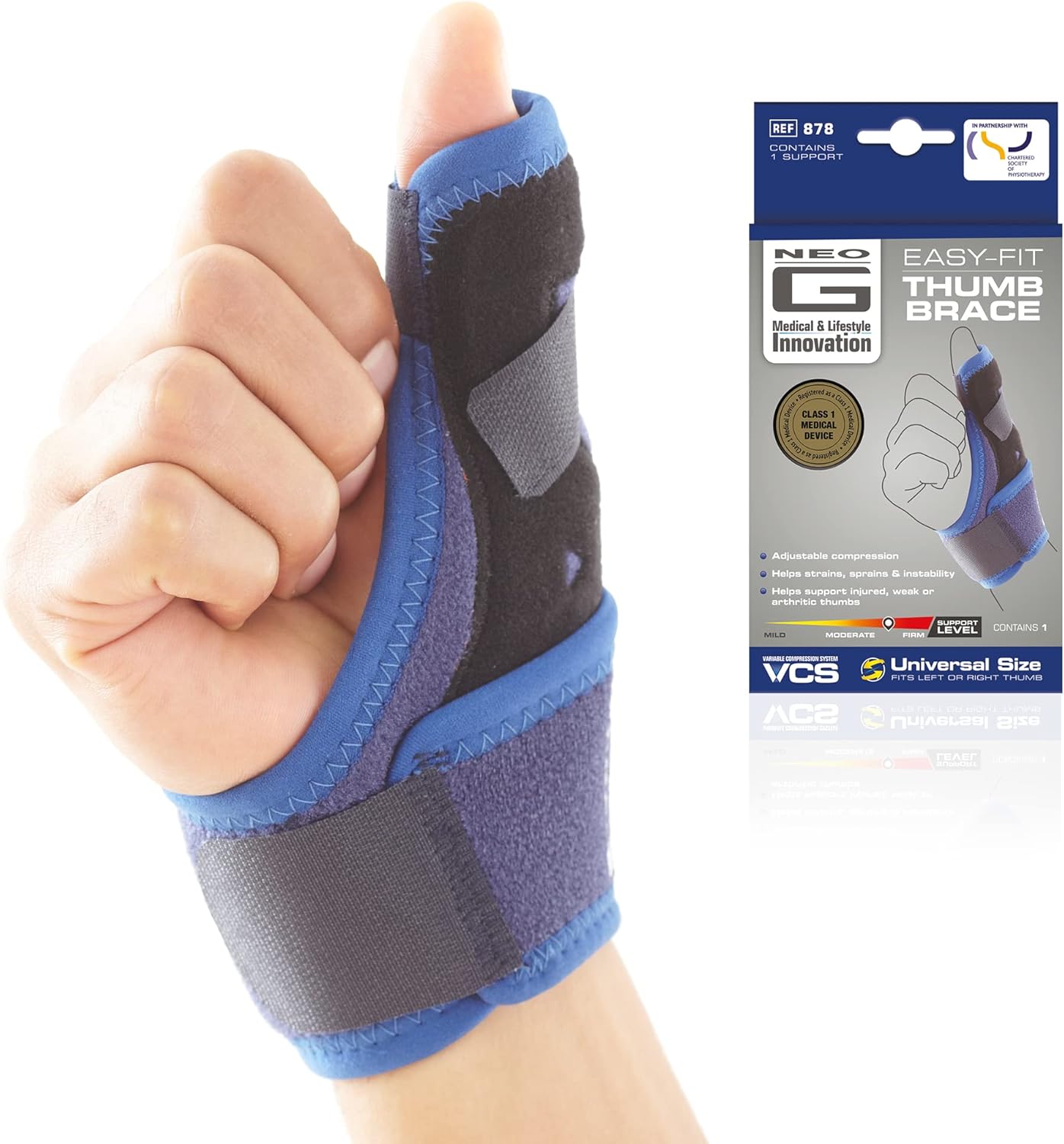 Neo-G Easy-Fit Thumb Brace – Thumb Splint for Trigger Thumb, Carpal Tunnel Syndrome, Thumb Injuries – Thumb Spica Splint for Sporting Injuries - Right or Left - Class 1 Medical Grade