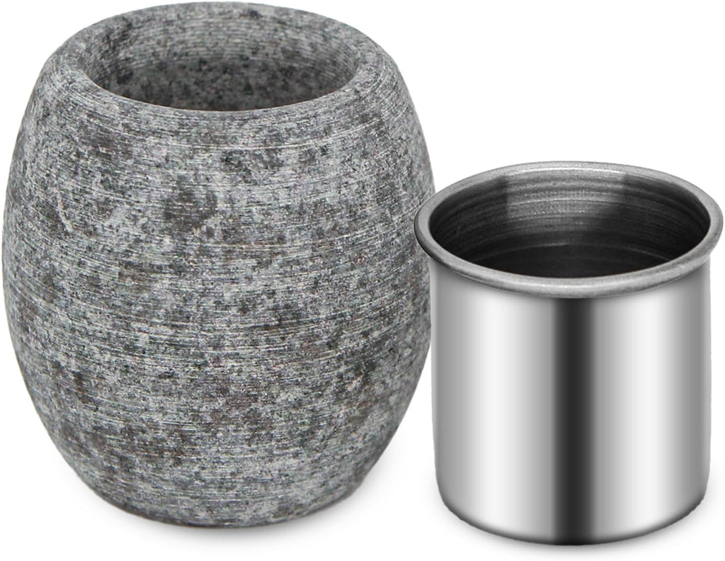 Sauna Aromatherapy Stone, Sauna Essential Oil Diffuser, Natural Rock with Stainless Steel Bowl for Essential Oils, Spa Accessories