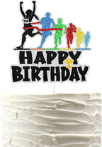 Running Happy Birthday Cake Topper Cross Country or Marathon Party Birthday Cake Decor Marathon Running Birthday Party Supplies