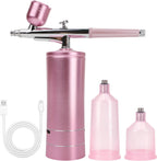 Oxygen Facial Machine – Handheld High Pressure Mist Spray Steamer for Skin Rejuvenation, Deep Cleaning, and Moisturizing – Portable, Rechargeable Airbrush for Home and Beauty Salon Use (Pink)