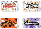 Limarqabel 120 Pcs Happy Halloween Candy Wrappers 1.4x2.6 Inch Candy Bar Wrapper Ghost Halloween Party Favors Mini Chocolate Candy Bar Wrappers Candy Stickers 4 Design (No Candy)