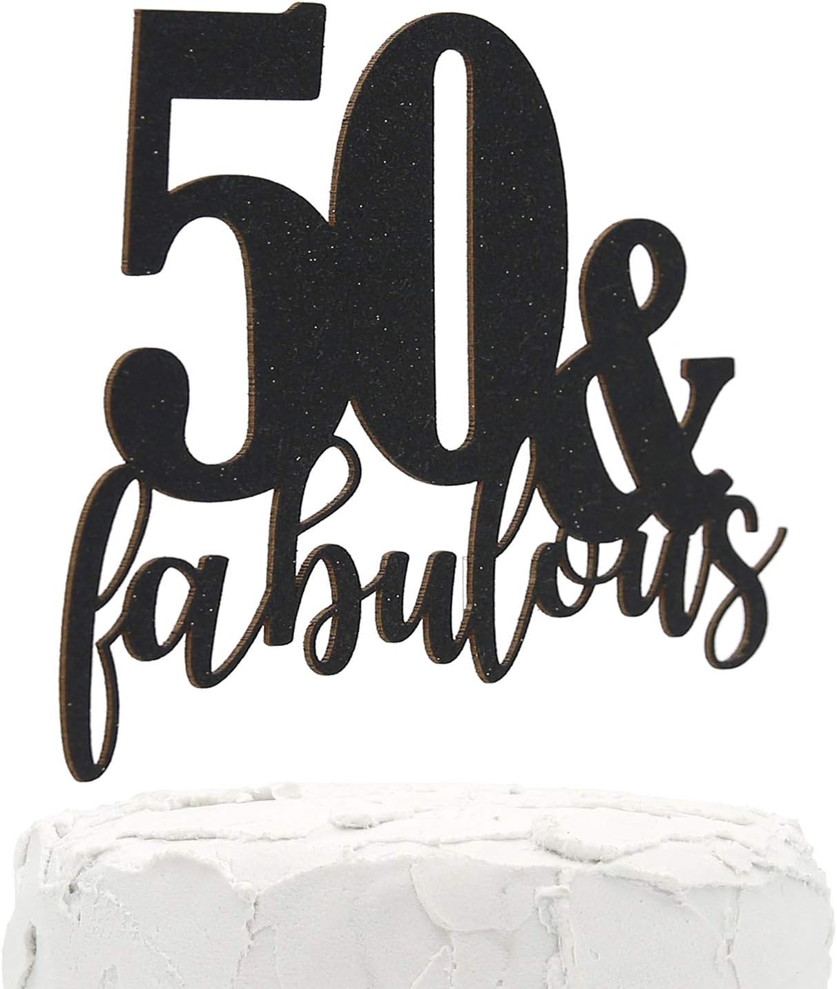 50th Birthday - 50 & fabulous - Double Sided Black Glitter - Premium quality Made in USA