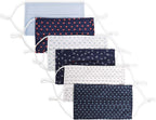 Perry Ellis Standard Reusable Pleated Woven Fabric Face Masks (Pack of 3, Assorted Prints and Colors)