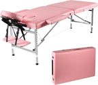 Massage Table Portable Lash Tattoo Spa Bed Foldable Salon Facial Eyelash Beds for Esthetician 24" Wide Folding Physical Therapy Table for Home, Adjustable Height, 2 Section