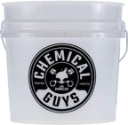 Chemical Guys Heavy Duty Detailing Bucket with Logo - 4.5 Gallon Semi Transparent Car Wash Bucket for Car Soap, Mitts, Grit Guards & Accessories, Durable Construction, Trucks & SUVs
