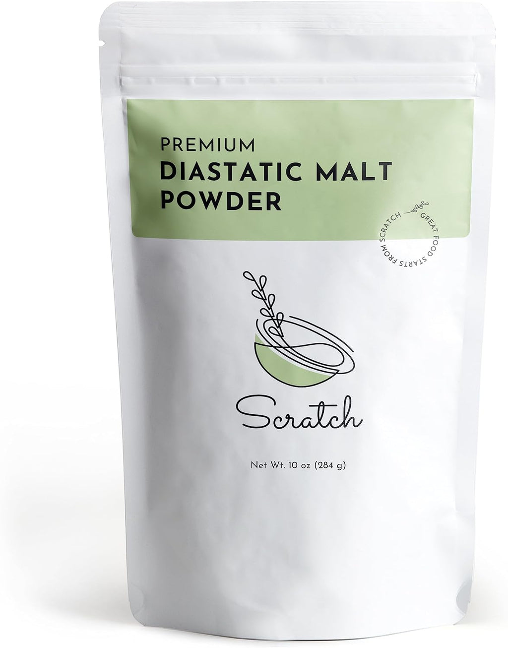 Scratch Diastatic Malt Powder for Baking - (10oz) Dried Barley Malt for Baking Bread - Bread Improver - Premium Baking Ingredients for Breads, Pizzas, Pretzels, Desserts, Shakes and More