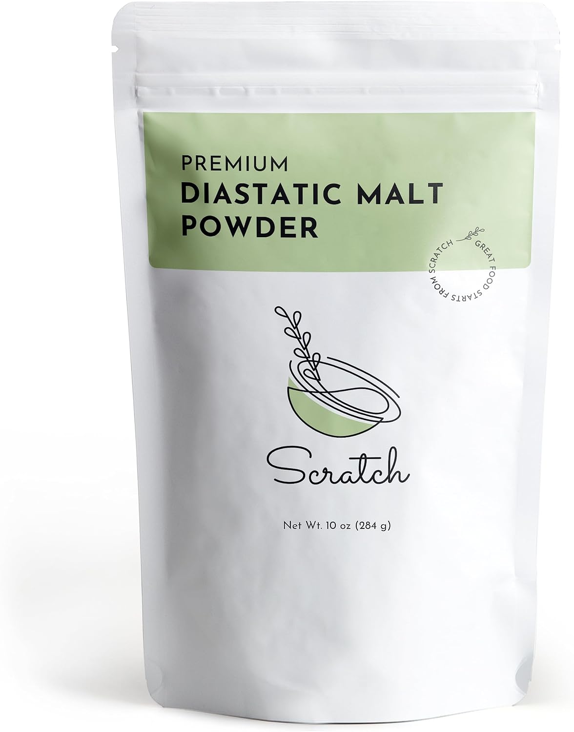 Scratch Diastatic Malt Powder for Baking - (10oz) Dried Barley Malt for Baking Bread - Bread Improver - Premium Baking Ingredients for Breads, Pizzas, Pretzels, Desserts, Shakes and More