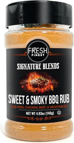 Fresh Finest Sweet & Smoky BBQ Rub - 4.93oz (140g) - Rich, Authentic, Kosher, All-Natural, Non-GMO, Gluten-Free