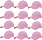 Glory Max Wholesale 12-Pack Plain Baseball Cap Adjustable Solid Blank Curved Visor Hat