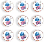 40Pcs Edible Gender Reveal Boy and Girl Cupcake Toppers Picks Wafer Paper Baby Shower Gender Reveal Question Mark Cake Topper Decorations for Birthday Party Cake Decorations Supplies