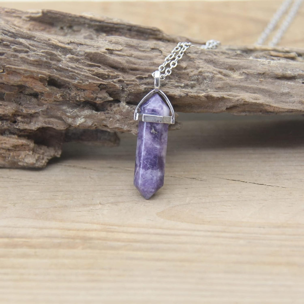 Natural Stone Pendants Necklaces Crystal Quartz Fluorite Pendulum,Kunzite