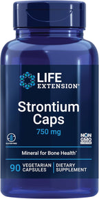Life Extension Strontium Caps, Trace Mineral for Advanced Bone Health Support, Gluten Free, Non-GMO, Vegetarian, 90 Capsules