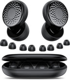 Ear Plugs for Sleeping Noise Cancelling, 50dB Soft Earplugs for Concert, Reusable Ear Plugs for Noise Reduction with Case & 8 Eartips, for Sleeping, Concert, Working, Studying, Traveling (Black)