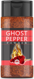 Ghost Pepper Powder (Bhut Jolokia Chili) - 3.5 oz/100 gm, 100% Pure, Smoked, Hottest & Spicy Chili Powder, Add Unique, Delicious, Complex and Smoky Flavor to Your Favorite Dishes