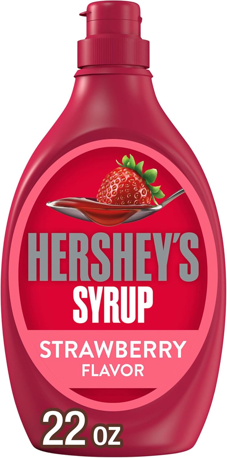 HERSHEY'S Strawberry Flavored Syrup Bottle, 22 oz
