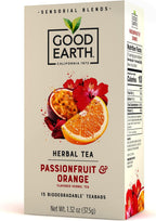 Good Earth Tea Sensorial Blend Passionfruit & Orange Herbal Tea, 3 Teabags (Pack of 5)