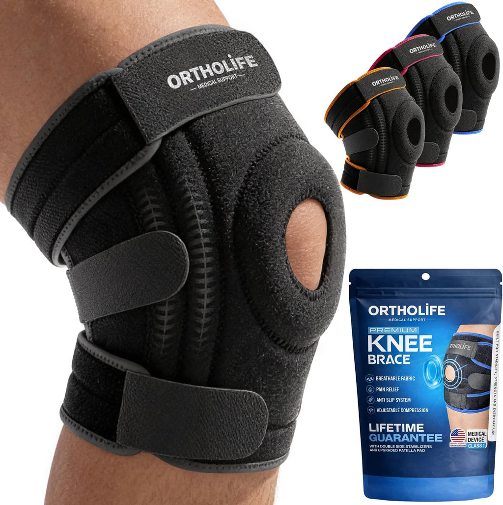 Knee Brace for Women and Men – Knee Compression Sleeve for Meniscus Tear, ACL, Arthritis Pain Relief, Patella Pad & Side Stabilizers – Please Check How To Size Video (Gray, X-Large)