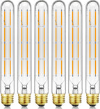E26 Tubular Led Bulb 8W T10 Dimmable Long Light Bulbs 75 Watt E26 Medium Base 2700k Warm White Edison Tube Lights Bulbs 8.9Inches, 6Pack.