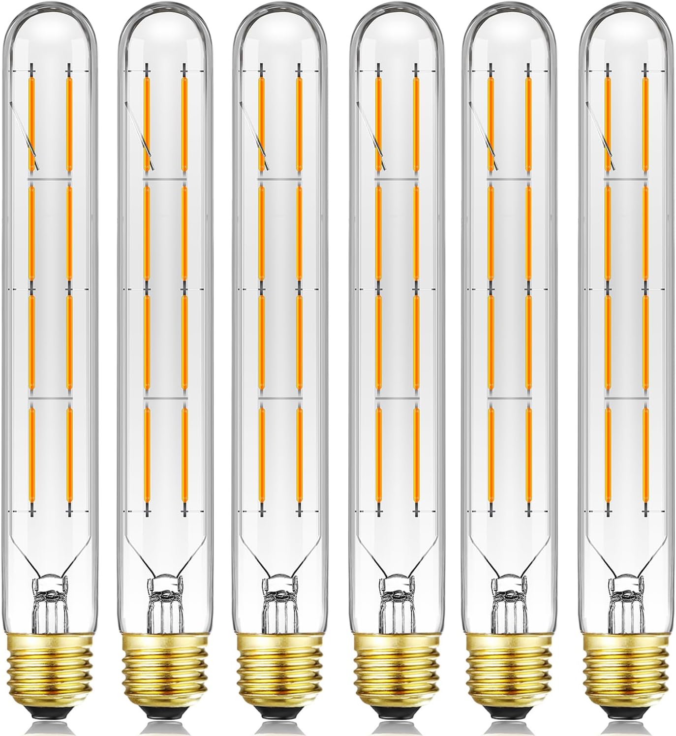 E26 Tubular Led Bulb 8W T10 Dimmable Long Light Bulbs 75 Watt E26 Medium Base 2700k Warm White Edison Tube Lights Bulbs 8.9Inches, 6Pack.