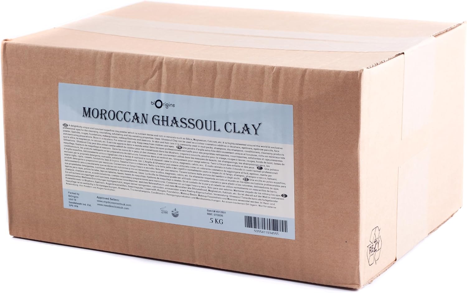 Mystic Moments | Ghassoul (Rhassoul) Natural Clay 5Kg - Pure & Natural Vegan GMO Free
