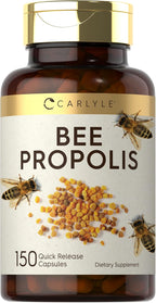 Carlyle Bee Propolis Capsules | 150 Count | Extract Supplement | Non-GMO, Gluten Free