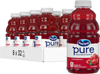 Ocean Spray® Pure Unsweetened Cranberry, 100% Cranberry Juice From Concentrate, 32 Fl Oz Bottle (Pack of 8)