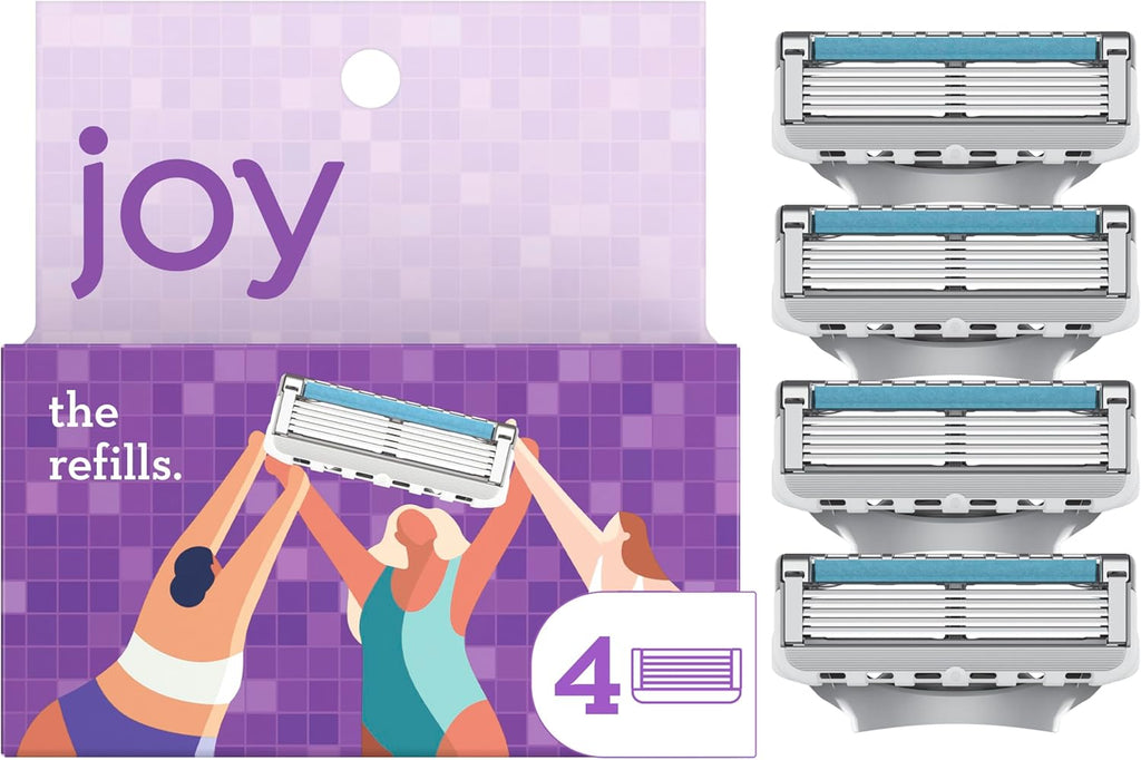 joy razor blade cartridge refill for women, 4 blade refills
