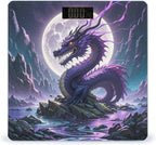 Purple Dragon Purple Moon Bathroom Scale for Body Weight Scales Digital Smart Highly Accurate Bathroom Scales with LCD Display Tempered Glass Non-Slip Automatic Weighing Scale 400 Lb