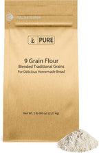 Pure Original Ingredients 9 Grain Flour (5 lb), Bread, Dough, Storable, Transportable