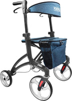 KMINA Walker for Tall Men Over 5.7ft to 6.6ft, Compact Folding Design Lightweight, Height Adjustable, Aluminiun, 10 Inch Wheels, Large People, PRO Model