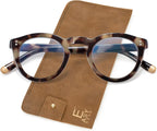 EASY READ Retro Round Blue Light Blocking Reading Glasses for Women,Anti UV Readers for Women with Spring Hinge