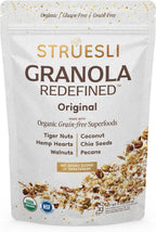 Struesli Original Organic Granola, Grain & Gluten Free, Healthy Snacks with Chia Seeds, Nuts and Sea Salt, Prebiotic High Fiber Food for Yogurt, Cereal & More, Plant Based, Keto & Paleo Friendly, 9 Oz