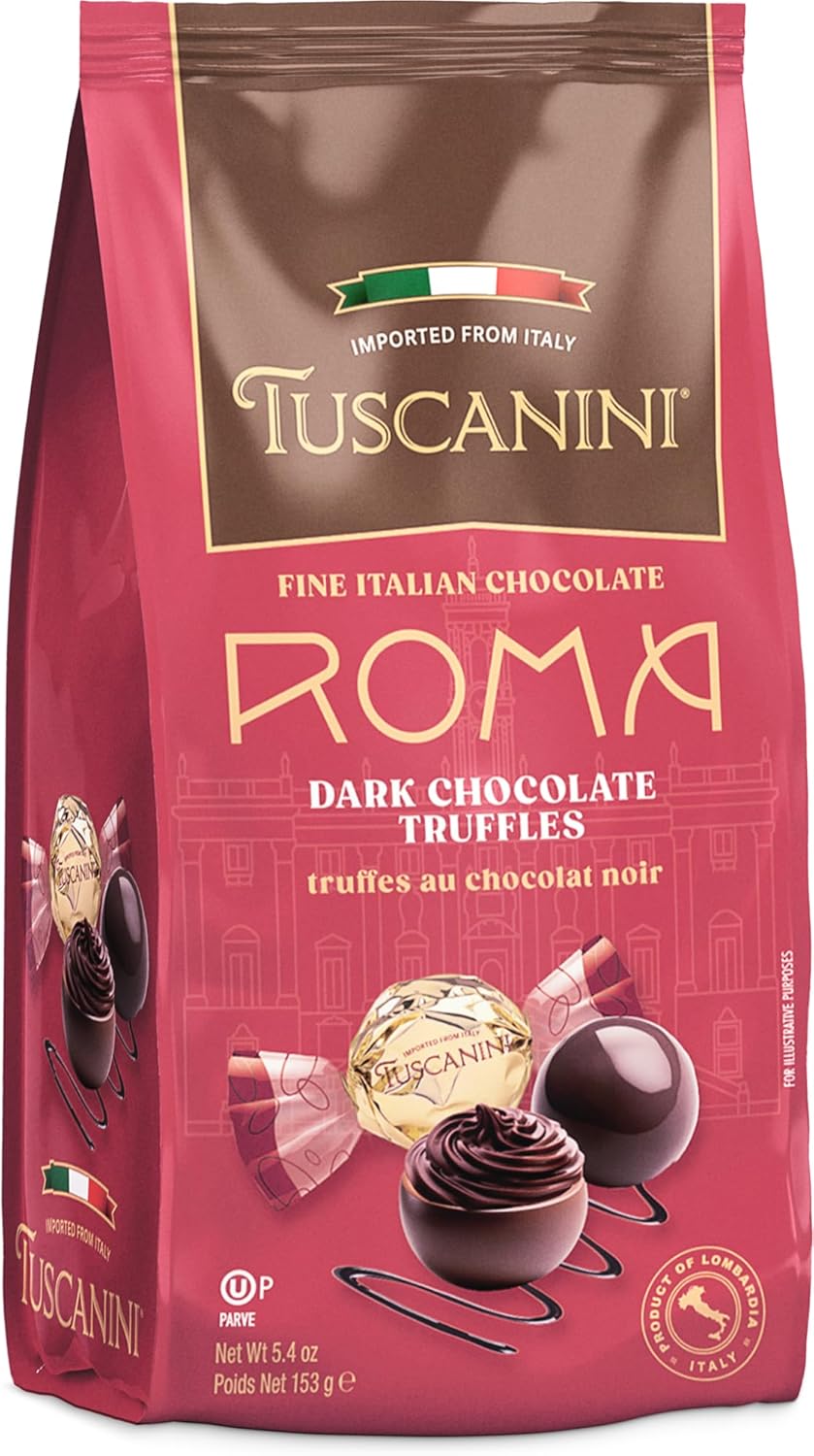 Tuscanini Fine Italian Dark Chocolate Truffles, Roma, 5.4oz | Gourmet Italian | Dairy Free | Premium Gift | Perfect for Holidays & Celebrations