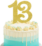 Numbrer 13 Cake Topper for Happy 13th Birthday or Anniversary Party Decoration Supplies Official Teenager 13 Hello Teen Cake Decor