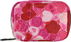 Weekly Travel Pill Organizer Pill Case for Purse Small Pill Box 7 Day Portable Vitamin Holder Medicine Container Pink Love and Rose Valentine