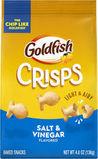Goldfish Crisps Salt & Vinegar Baked Chip Crackers, 4.8 Oz Bag
