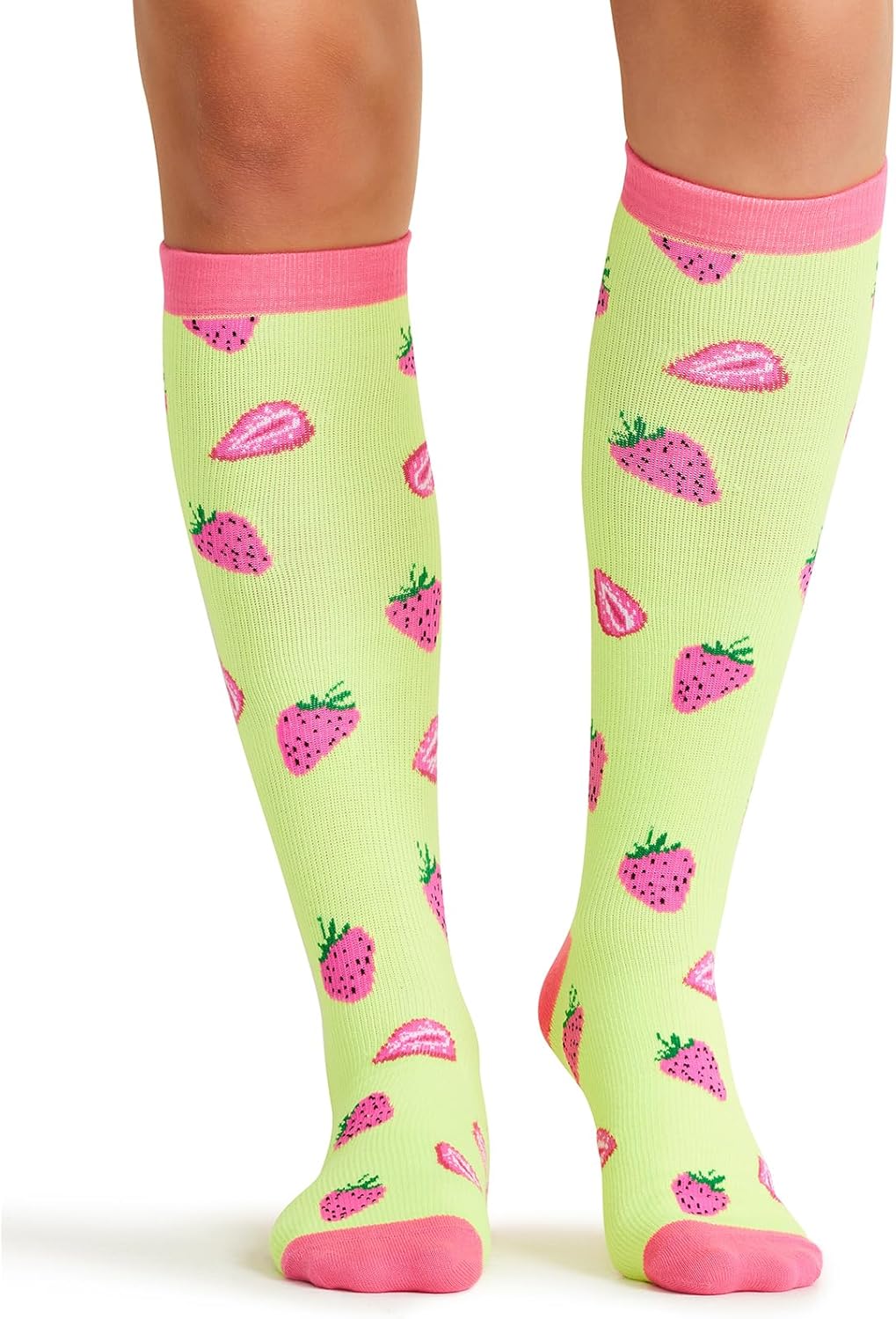 Cherokee Women's 10-15mmHg Compression Socks – Fun Print Knee Highs with Light Support, Soft Feel - PRINTSUPPORT