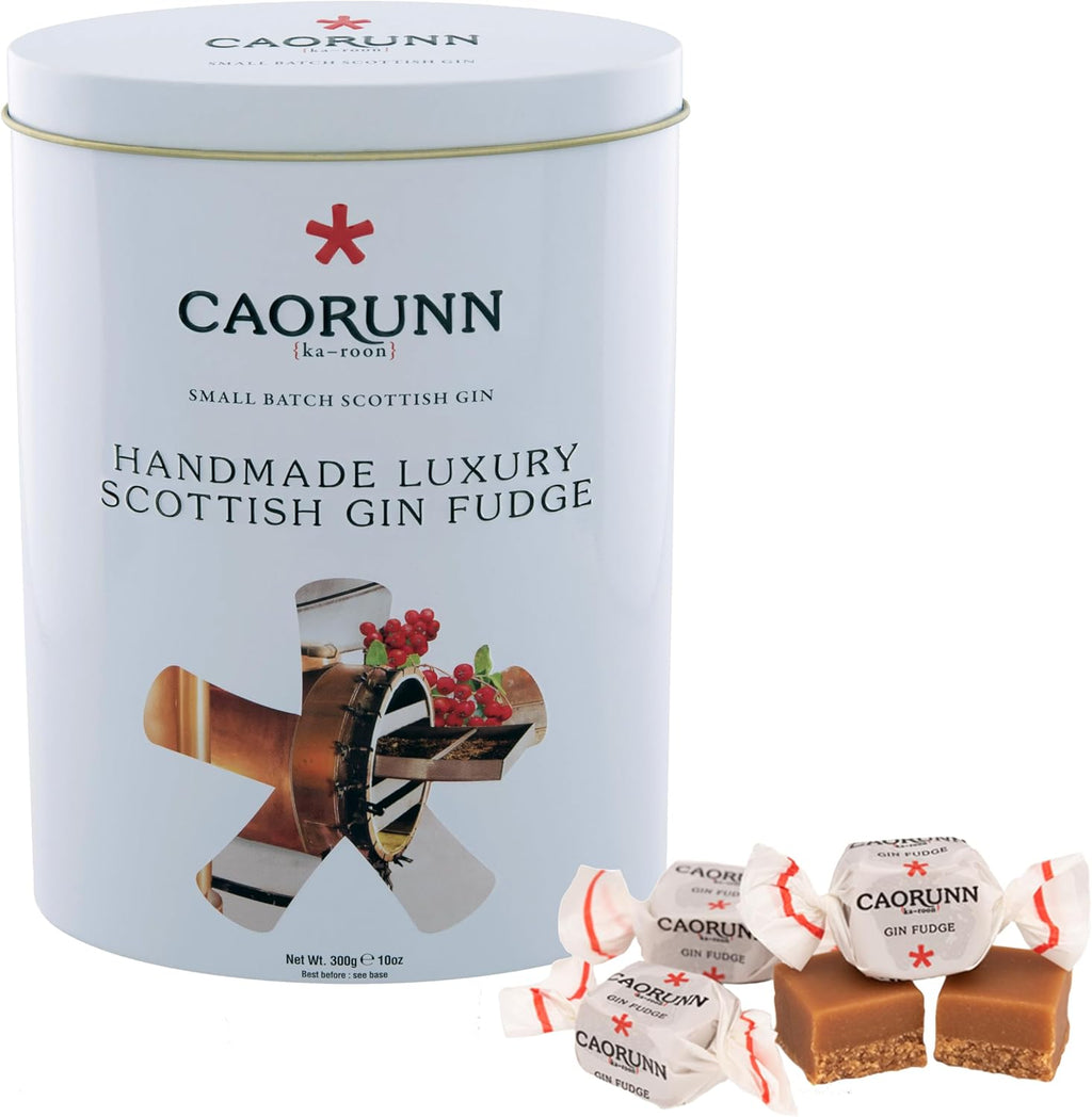 Gardiners of Scotland Handmade Fudge, Caorunn Celtic Gin Fudge 10.6 Ounce Tin